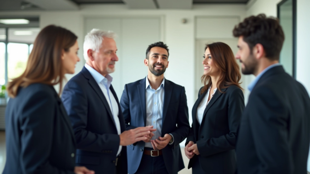 Leadership team collaboration in modern office setting